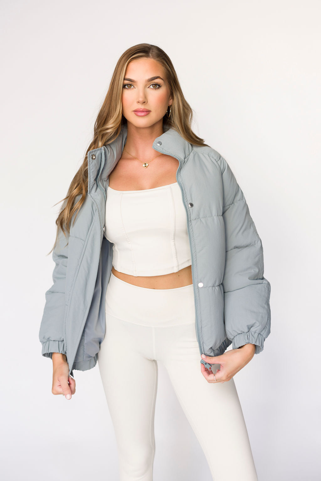 Jasmine Oversized Puffer Jacket in Iceberg *Final Sale*