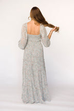 Daphne Long Sleeve Maxi Dress in Sage/Pink/Ivory Floral - Bump Friendly & Inclusive Sizing (XS-3XL)