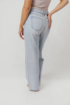 Nori Lightly Distressed Stretch Denim in Light Wash