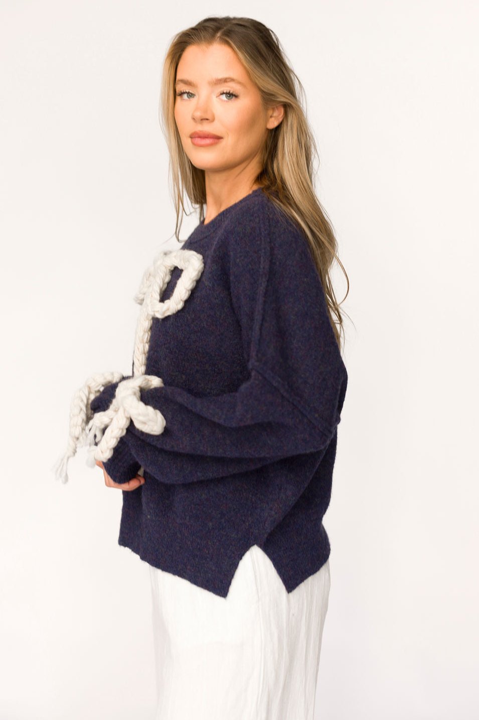Clara Oversized Pullover Sweater in Navy *Final-Sale*