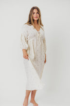 Hunter Midi Dress in Soy/Sage Foliage