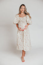 Harlow Maxi Dress in Off-White Floral - Bump Friendly & Inclusive Sizing (S-3XL) *Final-Sale*