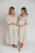 Harlow Maxi Dress in Off-White Floral - Bump Friendly & Inclusive Sizing (S-3XL) *Final-Sale*
