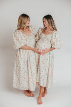 Harlow Maxi Dress in Off-White Floral - Bump Friendly & Inclusive Sizing (S-3XL) *Final-Sale*