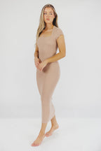 Wren Ribbed Knit Maxi Dress with Square Neckline in Dusty Blush (XS-XL) - Worth Collective Exclusive *Final-Sale*