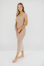 Wren Ribbed Knit Maxi Dress with Square Neckline in Dusty Blush (XS-XL) - Worth Collective Exclusive *Final-Sale*
