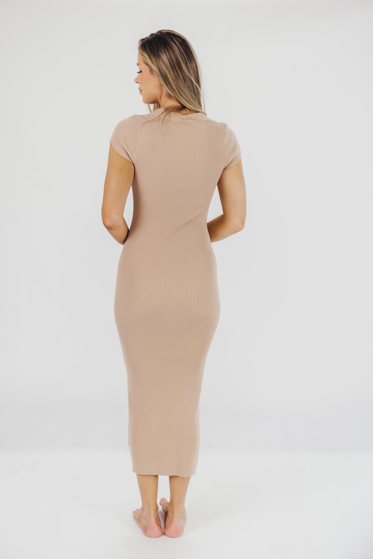 Wren Ribbed Knit Maxi Dress with Square Neckline in Dusty Blush (XS-XL) - Worth Collective Exclusive *Final-Sale*