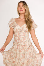 Jenna Ruffled Maxi Sundress in Cream/Multi Floral *Final-Sale*