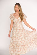 Jenna Ruffled Maxi Sundress in Cream/Multi Floral *Final-Sale*