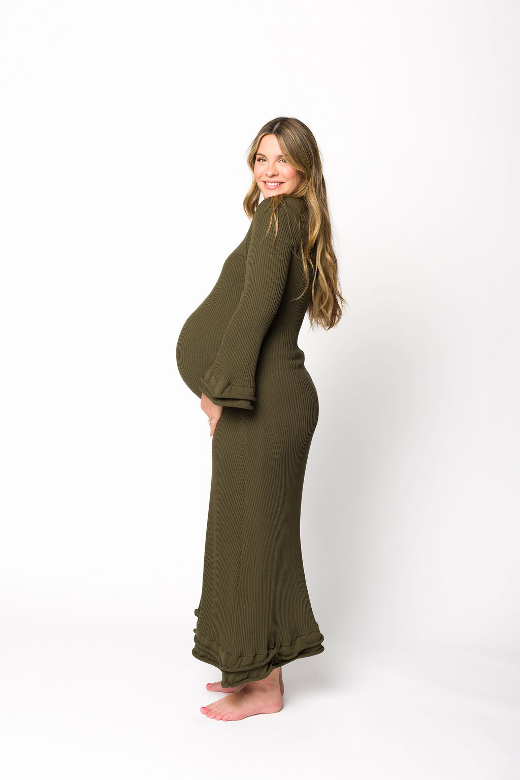 Arlet Dress in Olive - Bump Friendly *Final Sale*