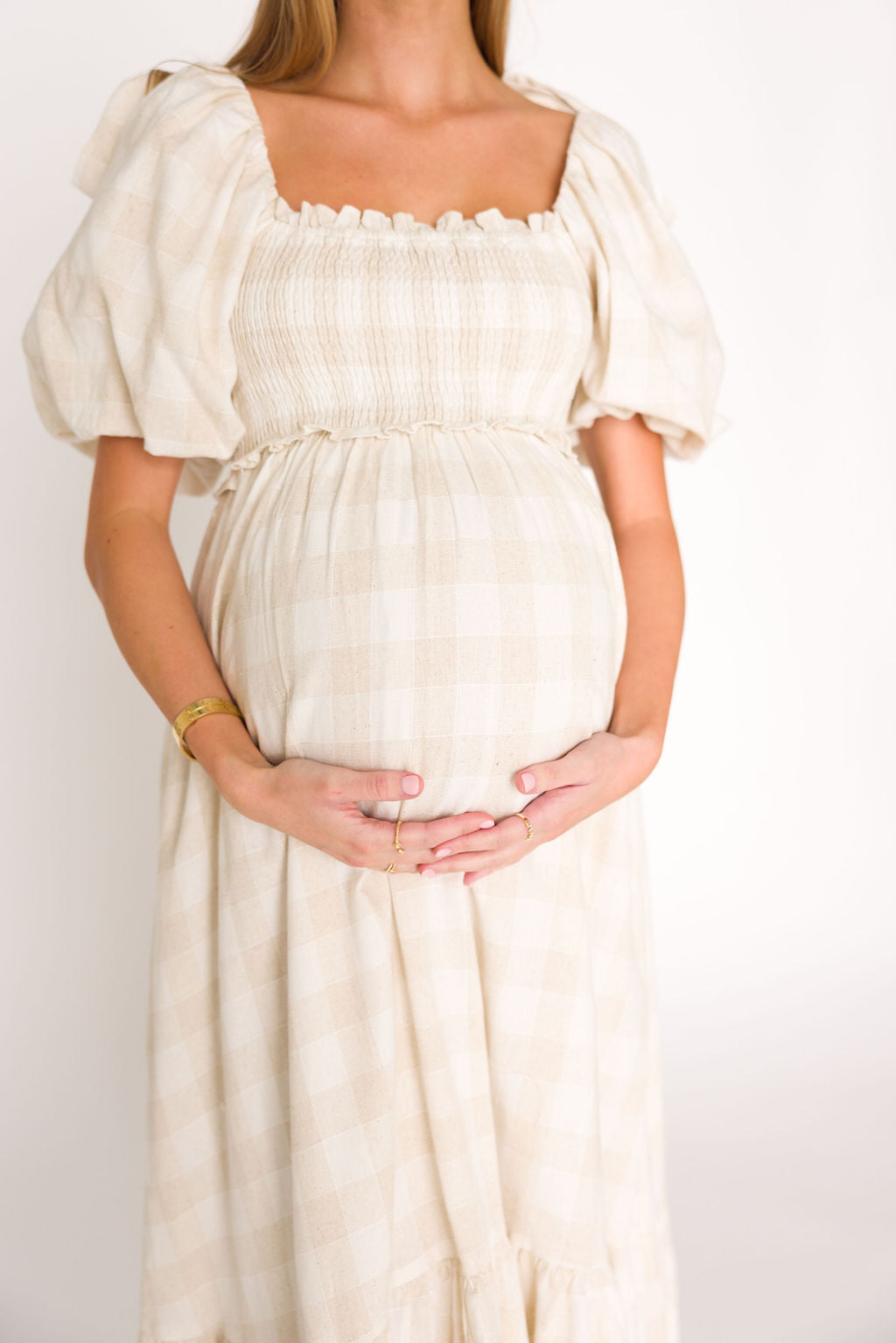 Addyson Elena Maxi Dress in Natural Multi - Cotton/Linen Blend - Bump Friendly & Inclusive Sizing