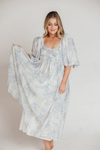 Harlow Maxi Dress in Light Blue Floral - Bump Friendly and Size Inclusive