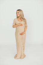 Oakley Ribbed Maxi Dress in Taupe - Bump Friendly *Final-Sale* *Final Sale*