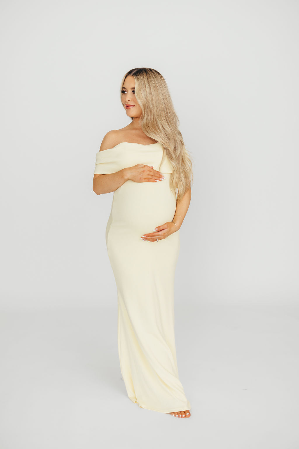 Monroe Dress in Butter Yellow - Bump Friendly