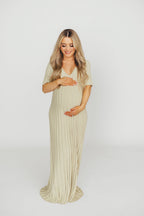 Oakley Ribbed Maxi Dress in Dusty Lime - Bump Friendly *Final-Sale*