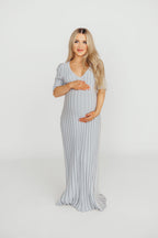 Oakley Ribbed Maxi Dress in Light Blue - Bump Friendly *Final-Sale*