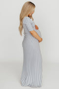 Oakley Ribbed Maxi Dress in Light Blue - Bump Friendly *Final-Sale*