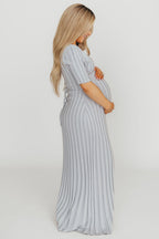Oakley Ribbed Maxi Dress in Light Blue - Bump Friendly *Final-Sale*