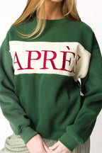 Après Colorblocked Crewneck in Pine Green *Final Sale*