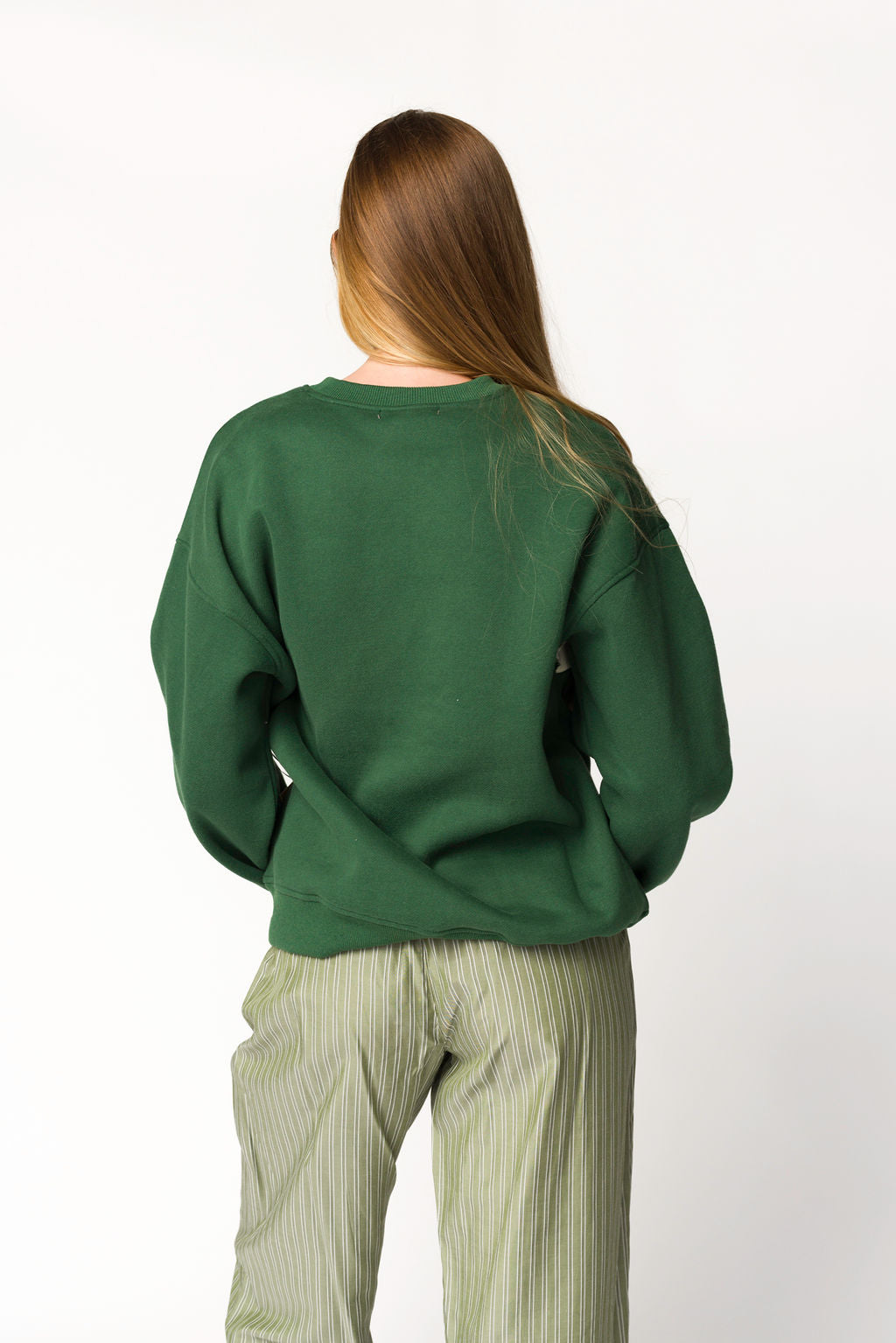 Après Colorblocked Crewneck in Pine Green *Final Sale*