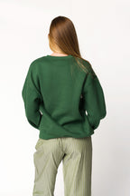 Après Colorblocked Crewneck in Pine Green *Final Sale*