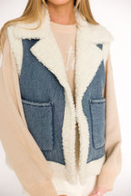 Willa Sherpa Denim Vest *Final-Sale*