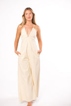 Midweek 100% Cotton Denim Jumpsuit in Ivory *Final-Sale*