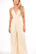 Midweek 100% Cotton Denim Jumpsuit in Ivory *Final-Sale*
