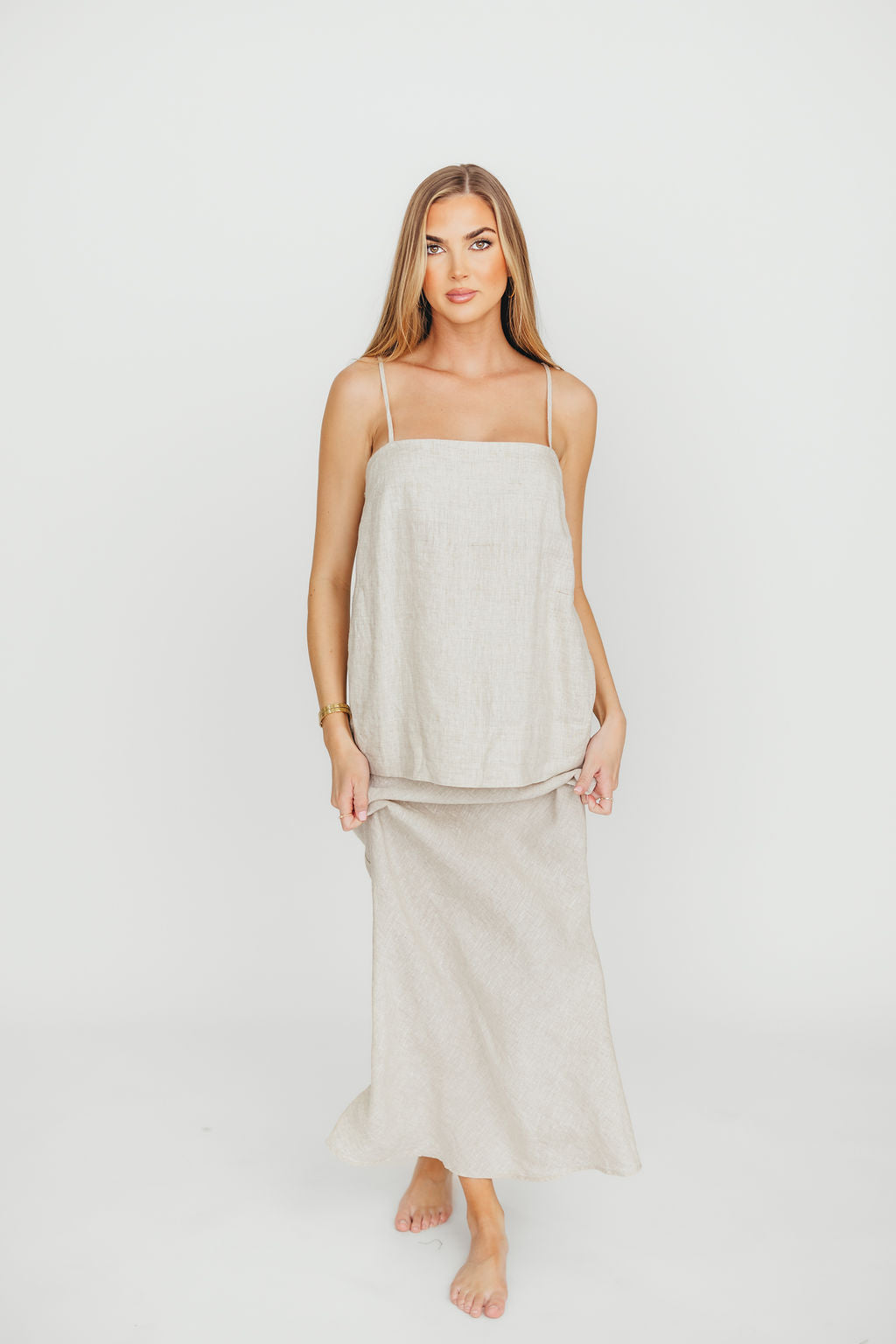 Julieta 100% Linen Top Woven in Linen *Final-Sale*