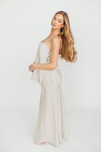 Novella 100% Linen Woven Maxi Skirt in Linen *Final-Sale*