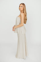 Novella 100% Linen Woven Maxi Skirt in Linen *Final-Sale*