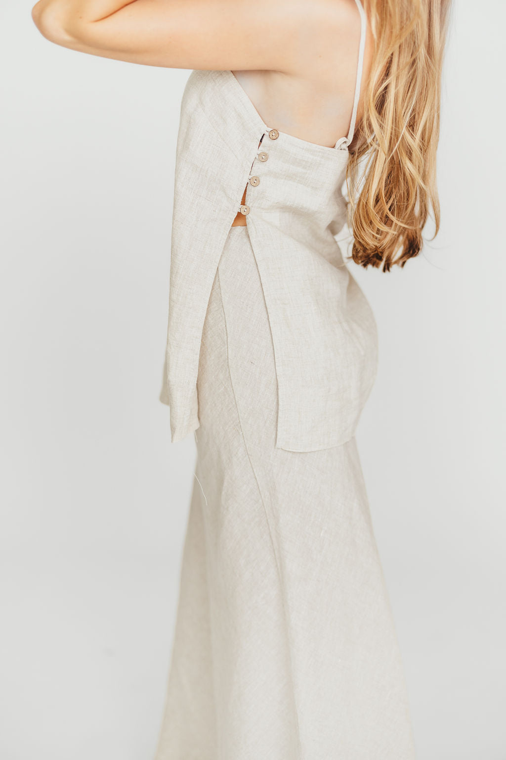 Julieta 100% Linen Top Woven in Linen *Final-Sale*