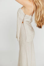 Julieta 100% Linen Top Woven in Linen *Final-Sale*