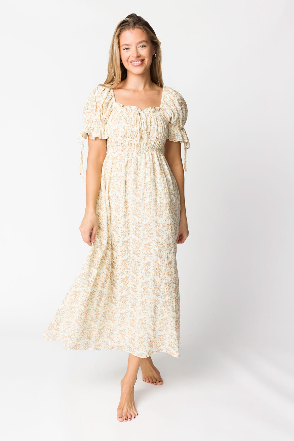 Savanna Steppe 100% Cotton Dress in Taupe - Bump Friendly & Inclusive Sizing (S-3XL)