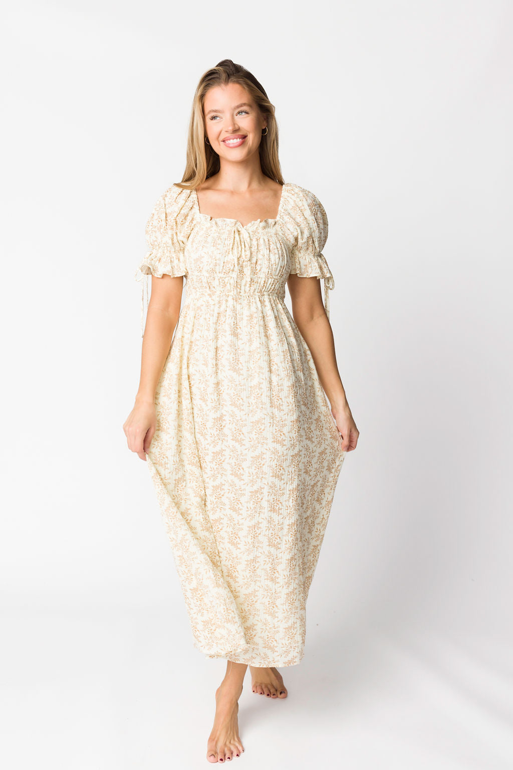 Savanna Steppe 100% Cotton Dress in Taupe - Bump Friendly & Inclusive Sizing (S-3XL)