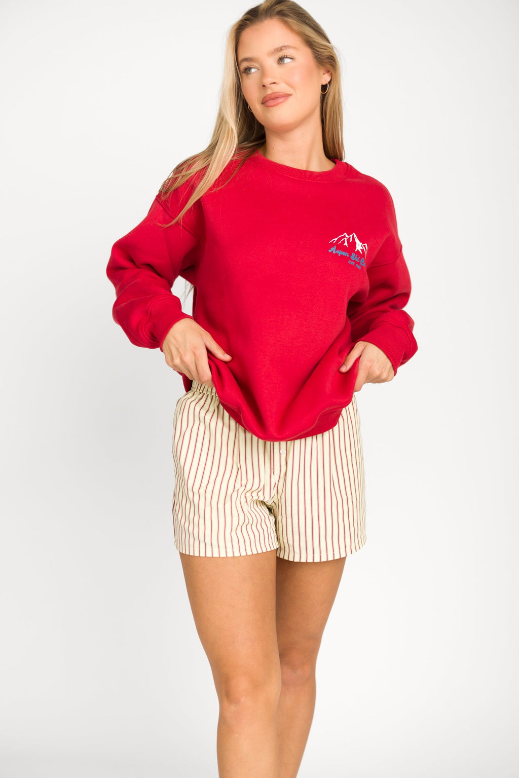 Aspen Ski Camp Sweatshirt in Cherry *Final Sale*