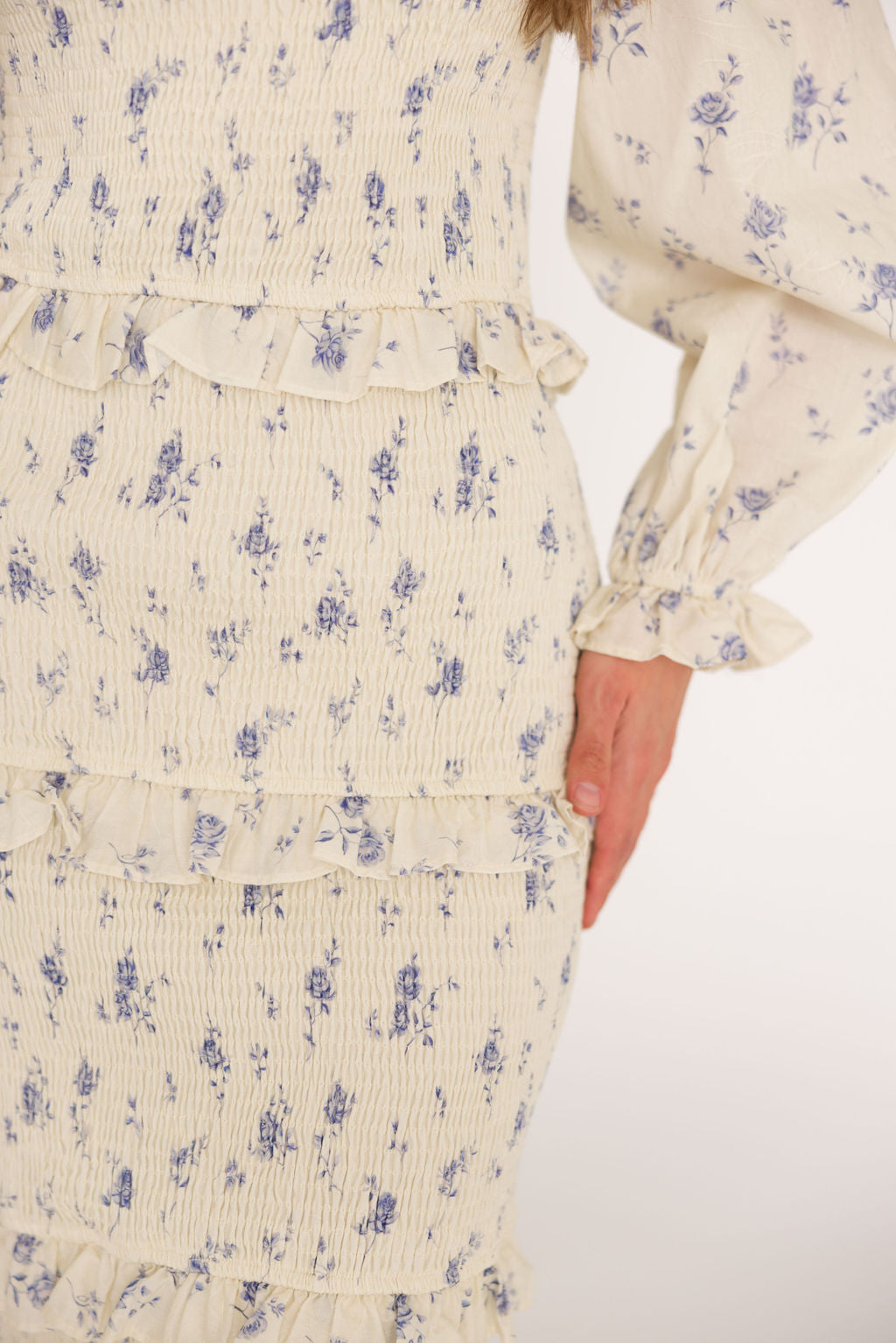 The Chloe Midi Dress in Blue - Bump Friendly *Final-Sale*