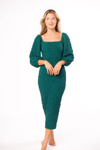 Darcy Square Neck Midi Dress in Teal Green *Final Sale*