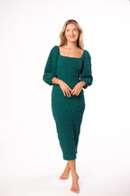 Darcy Square Neck Midi Dress in Teal Green *Final Sale*