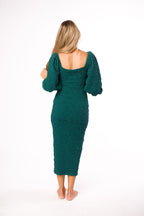 Darcy Square Neck Midi Dress in Teal Green *Final Sale*