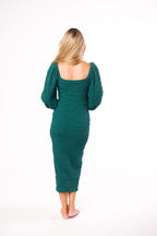 Darcy Square Neck Midi Dress in Teal Green *Final Sale*