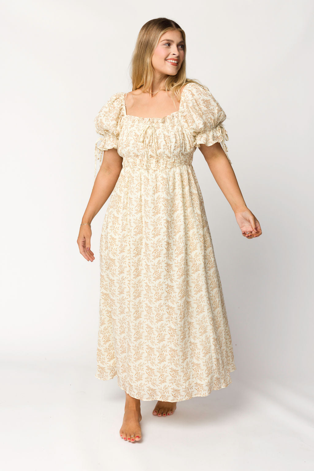 Savanna Steppe 100% Cotton Dress in Taupe - Bump Friendly & Inclusive Sizing (S-3XL)