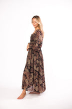 Blaine Smocked Maxi Dress in Black Floral *Final Sale*