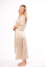 Hunter Premium *Satin* Midi Dress in Champagne - Bump Friendly *Final-Sale*