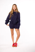 Comfy Cozy High Waisted Sweat Shorts in Navy (Sold Separately) *Final Sale*