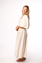 Harlow Maxi Dress in Natural Plaid - Bump Friendly