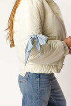 Andy Bow Cropped Puffer Jacket in Bone *Final Sale*