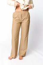 Michelle Striped Pajama Style Pants in Camel *Final-Sale*
