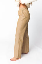 Michelle Striped Pajama Style Pants in Camel *Final-Sale*