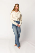 Kendall Knit Bomber Jacket in Ivory *Final-Sale*